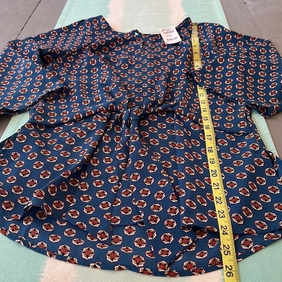 Chenault Front Tie Kimono Style Sleeves Lightweight Floral Print Top - Picture 12 of 13